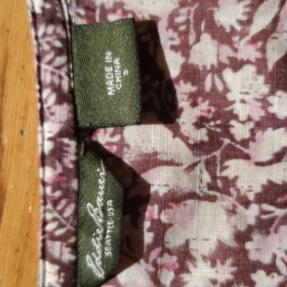 purple botanical print top, S - Picture 2 of 9